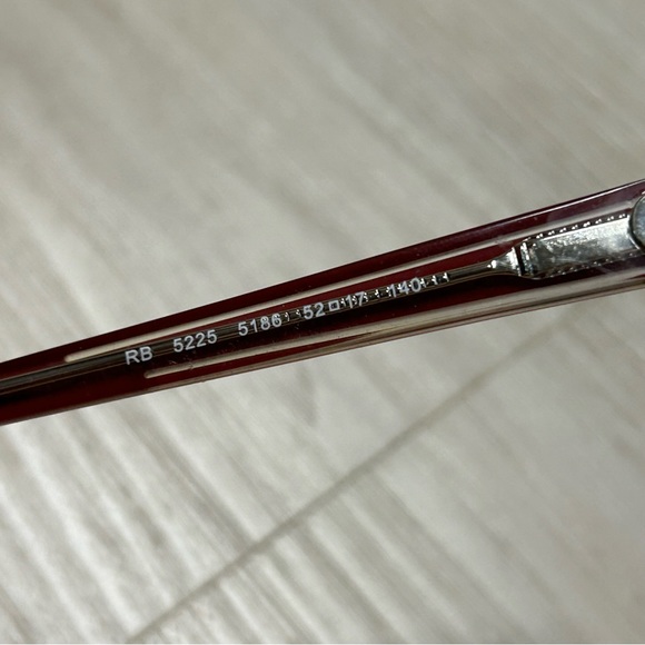 Rayban Ray-Ban eyeglasses glasses 
5225 5186 52 17 140 burgundy frame no‎ lens - Picture 7 of 7